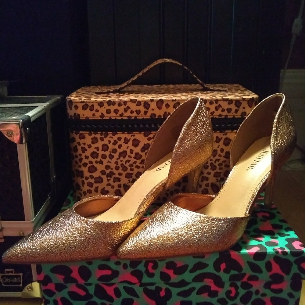 Rose-gold d'orsay mid-height heels, just fab - Picture 3 of 4